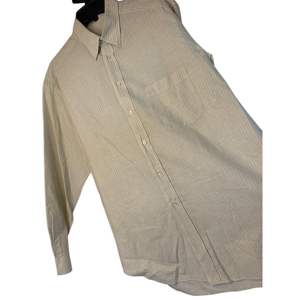 Giorgio Armani Le Collezioni Mens Striped Button-Down Shirt Size 41/16 L RP10505
